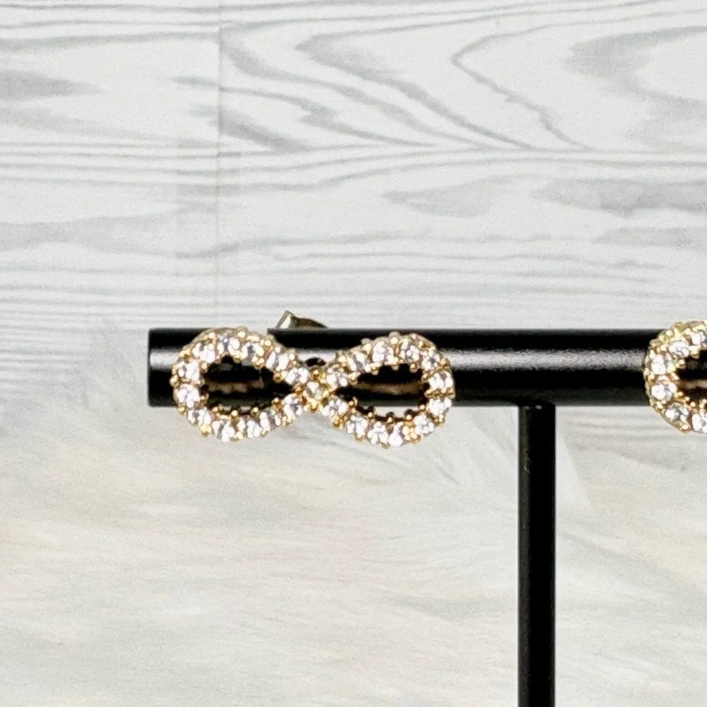Gold Infinity‎ Stud Earrings
